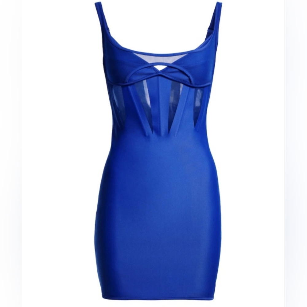HM X Mugler Corset-style Mesh-paneled Mini Dress, H&M sz XS, Small, NWT